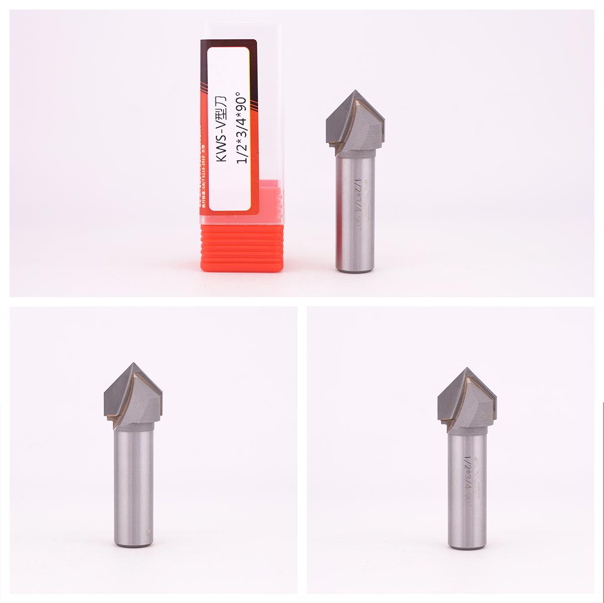 KWS 1-2x3-4 90° V Type Slotting Bit for Wood