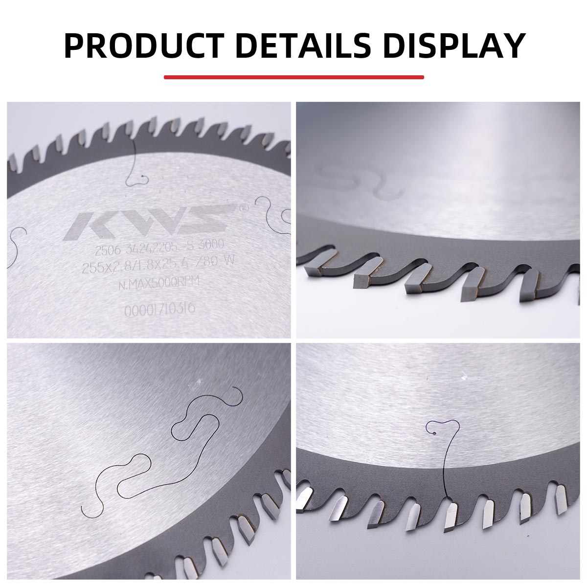KWS 255x25.4x2.8-1.8x80T W Universal Saw Blade for Table Saw