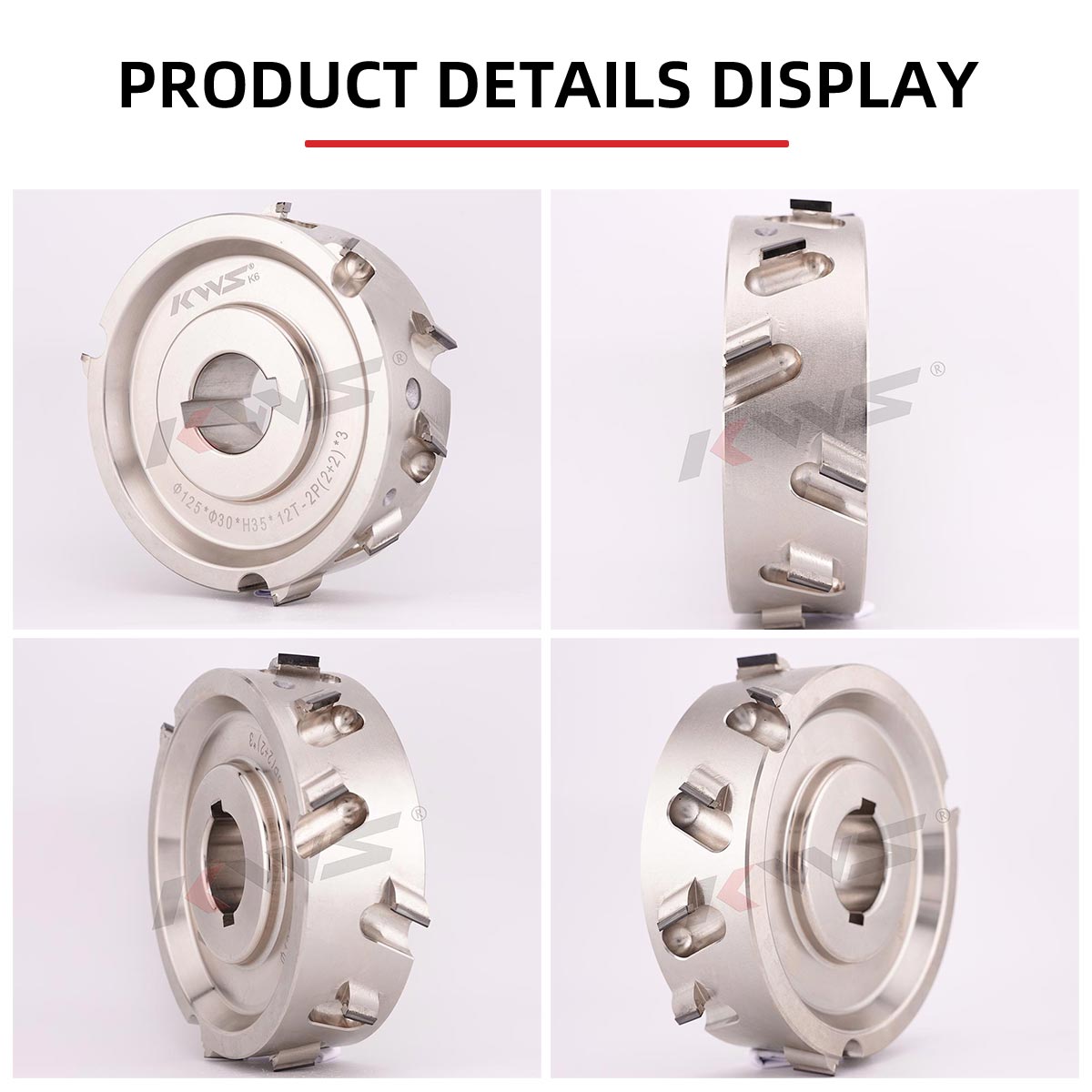 KWS K6 125x30xH35x12T 2 P【(2 2)x3 PCD Pre-milling Cutter for Edge Banding Machine