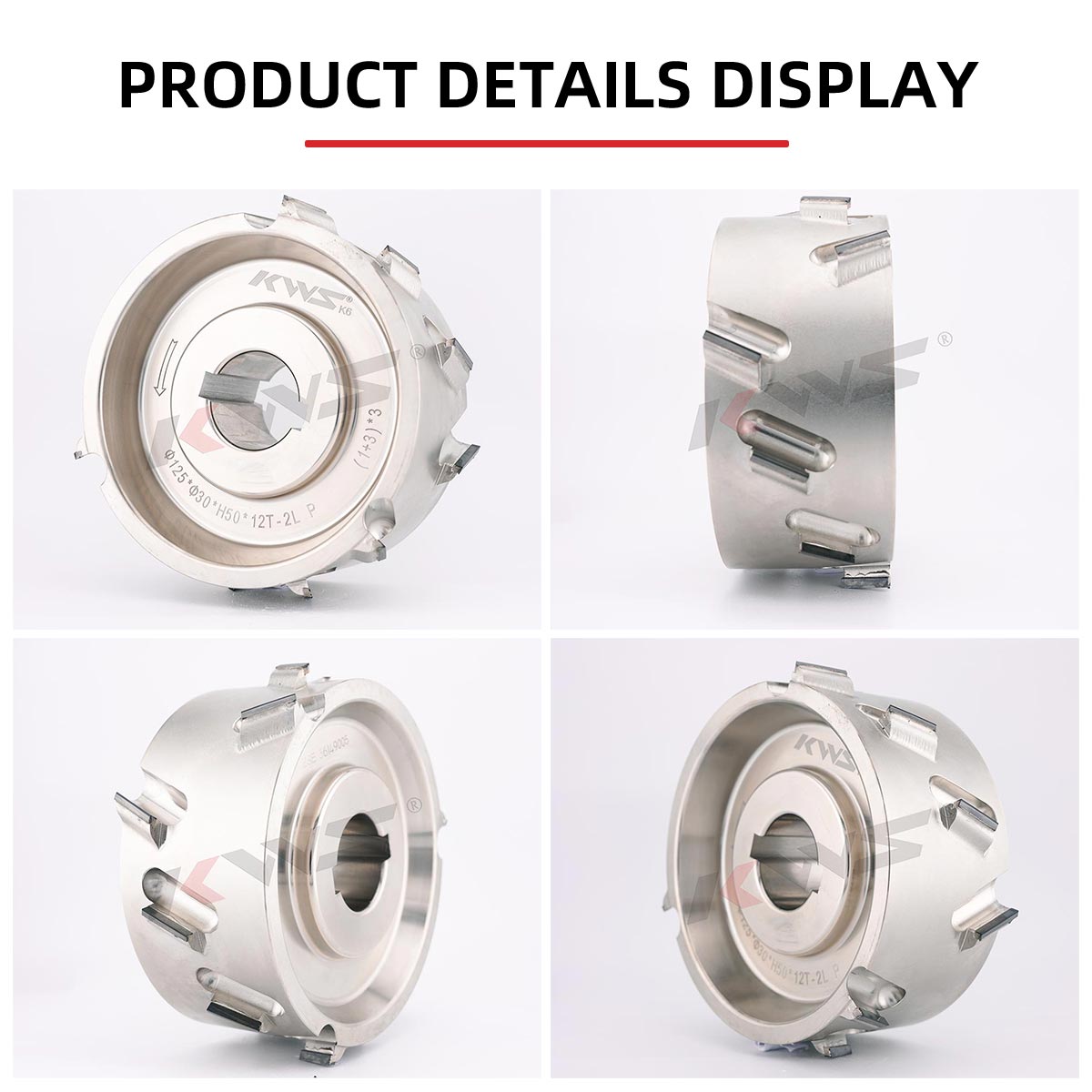 KWS K6 125x30xH50x12T 2L P【(1 3)x3】 PCD Pre-milling Cutter for Edge Banding Machine