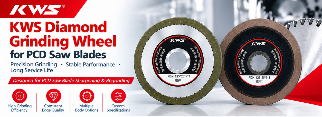 KWS 125x25x9x1 Diamond Grinding Wheel for PCD Saw Blade Sharpening and Regrinding