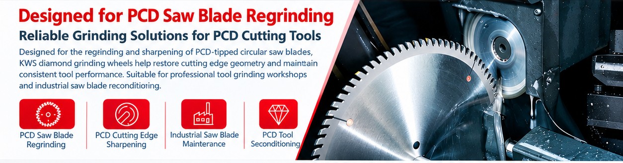 KWS 125x25x9x1 Diamond Grinding Wheel for PCD Saw Blade Sharpening and Regrinding