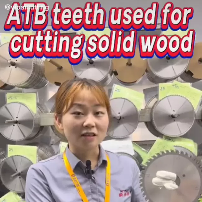 ATB teech used for cutting solid wood