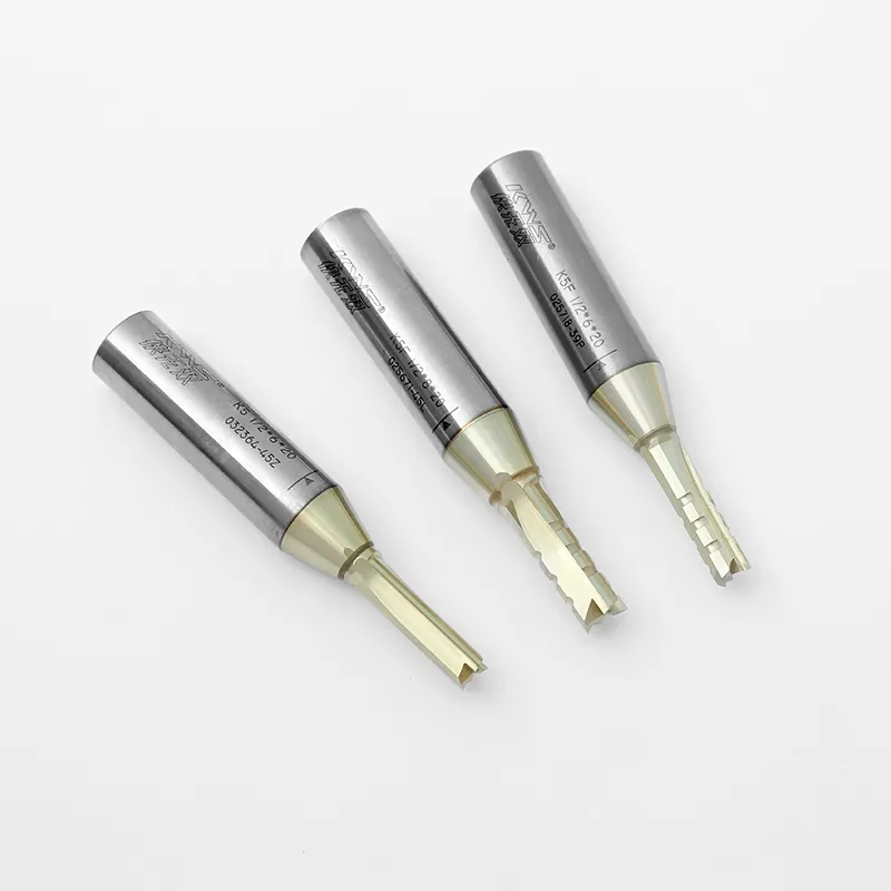 KWS Chip Removal Slots TCT Straight bit cnc router bits for wood with TiN coating