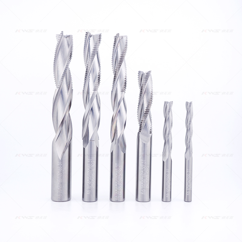 KWS 10*10*50*100 3T Solid Carbide Rough Spiral Milling Cutter for Door Lock Holes