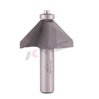 KWS Carbide Tipped 45° 1/2x1 Chamfer Router Bit for Edge Forming